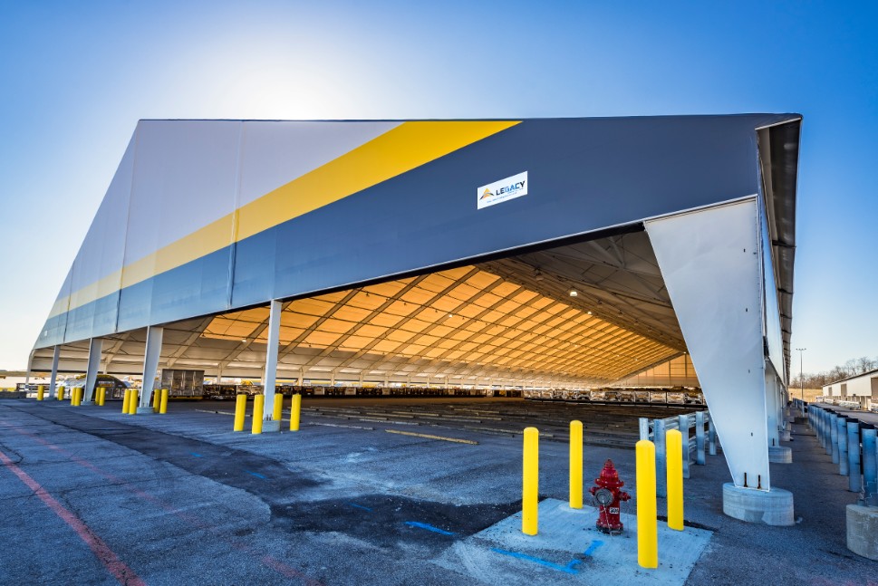 Image of a fabric aircraft hangar